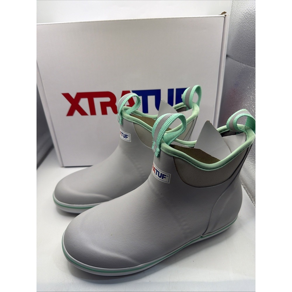 XTRATUF Ladies Waterproof Grey Ankle Deck Boots XWAB102 Size US 7, EU 38, UK 5